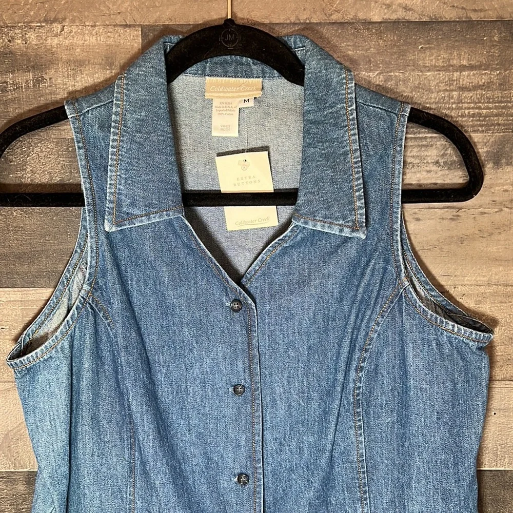 Denim Coldwater Creek Vest - Picture 2 of 5
